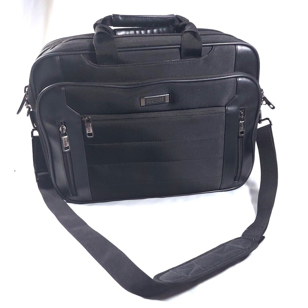 Kenneth Cole Reaction EZ Scan Black Laptop Messenger Bag Carry On Briefcase